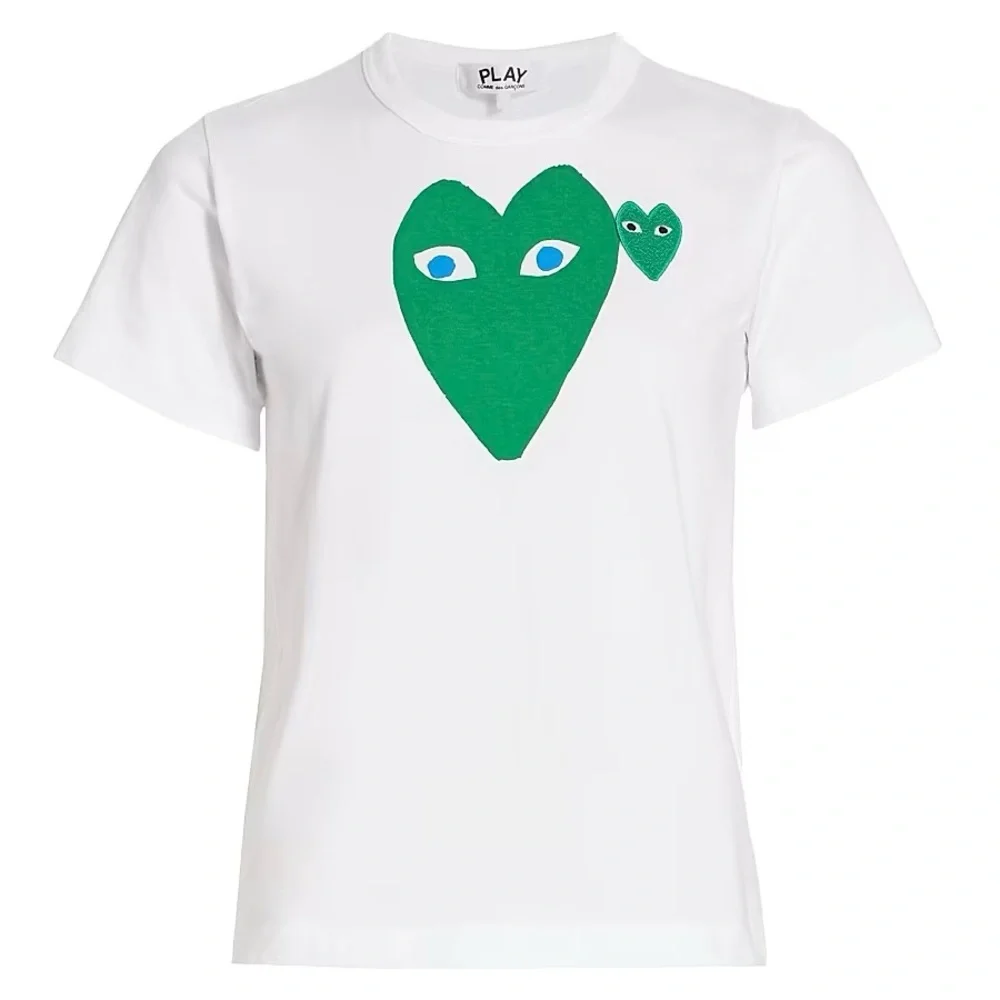 NWOT Comme Des Garçon PLAY Double Green Heart Shirt - Picture 6 of 6